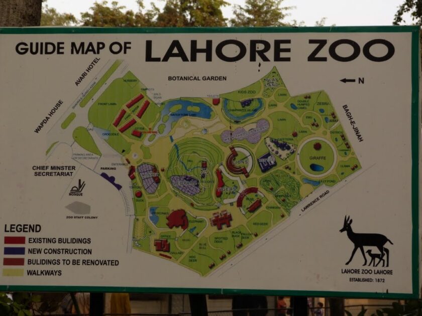 Map of Lahore Zoo